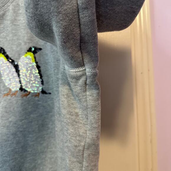 American Eagle Women’s Penguin Sequin Gray Crewneck Sweatshirt Size XXL Winter - Picture 7 of 11